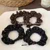 Diadema elástica plisada de lunares con volantes que no daña el cabello, accesorio versátil para coleta para mujer