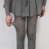 Leggings de Algodón con Rayas Verticales, Medias Grises Elegantes con Puntos Flockados Finos para Primavera y Verano, Pantalón Exterior Adelgazante con Micro-Presión