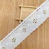 Encaje de Algodón Peinado, Bordado Soluble en Agua, Lazo de Código de Barras, Accesorios para Ropa Infantil, Bordado Hueco, Encaje de Hilo de Algodón