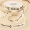 Cinta de Algodón Tejida con Letras Retro para Empaque de Caja de Regalo para Pastel de Cumpleaños Banda para Atar Lazo Decorativo de Recuerdo Hecho a Mano Cinta Tejida