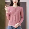 2026 Estilo Coreano Moda Nueva Llegada Prendas de Punto Elegante Top Reductor de Edad Capa Base Moda Suelto Suéter de Cuello Redondo Mujer