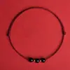 Tobillera de oro puro 999 con hebilla de paz para mujer, pulsera delgada tejida con cuentas de la fortuna, regalo del Día de San Valentín para la industria de la belleza y la belleza