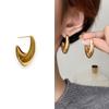 Pendientes huecos lisos con forma de gancho, estilo europeo y americano transfronterizo, con personalidad de moda, chapados en oro de 18 quilates, para mujer.
