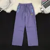 Calça Casual Leve de Seda de Gelo Secagem Rápida Verão Masculina Estilo Americano Marca Tendência Esportiva Reta Solta Dobrada Caimento Larga de Perna Longa