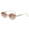 Gafas de Sol de Moda Metálicas, Modernas y Elegantes para Hombres y Mujeres, Montura Ovalada de Alta Gama Estilo Coreano, Versátiles para Fotografía Callejera y Fiestas