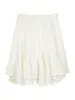 Falda Solighter Estilo Retro Francés Blanca de Cintura Alta Corte A para Mujer Primavera 2026 Nueva Falda Paraguas Adelgazante Falda Larga