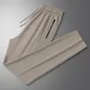 Calças de Verão Finas de Nylon Seda Gelada L-8XL para Homens e Mulheres, Calças Esportivas Longas Elásticas, Tamanho Grande, Secagem Rápida, Calças Nove-Quartos