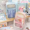 Estuche para Lápices de Gran Capacidad con Estampado de Estrellas Transparente Ins Estilo Japonés Caja de Papelería de Aspecto Elegante para Estudiantes Multicapa Portátil Bolsa de Cosméticos