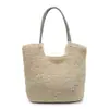 2025 Nueva Bolsa de Playa Tejida a Mano con Lazo Lindo Moda Casual Hombro Paja Tejida Bolsa Tote de Vacaciones