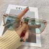 Nuevas Gafas de Sol Marrones de Moda Famosas en Internet para Caras Cuadradas y Redondas, Unisex, Hacen que la Cara Parezca Más Pequeña, Perfectas para Fotos, Gafas de Sol con Protección Solar para Exteriores