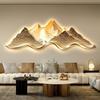 Pintura Decorativa Moderna de Lujo Ligero para Sala de Estar Parte Trasera con Montaña Sentido de Alto Nivel Paisaje Atmosférico Pintura Lámpara de Pared Fondo de Sofá Pintura Colgante de Pared