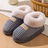 2026 Nuevos Zapatos de Algodón Rayados de Cobertura Total Suela Gruesa Botas de Algodón con Felpa Color Sólido Simples Unisex para Pareja Botas de Nieve