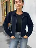 Nueva Chaqueta Blazer Larga de Gamuza con Cremallera para Mujer Otoño/Invierno 2026 Transfronteriza Europea y Americana