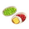 Caja de embalaje desechable para llevar, caja de refrigerio ovalada, caja de ensalada de frutas con tapa, caja de embalaje de tazón de pulpa, compartimento simple y doble