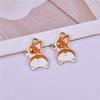 Dibujos animados de perro Corgi trasero dibujos animados taburete aceite gota aleación joyería colgante pendientes collar accesorios DIY