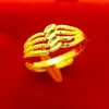Anillos Grandes de Gypsophila Chapados en Oro de Oferta para Mujer, Varios Anillos con Forma de Corazón, Anillos con Carácter de Fortuna, Anillos para Mujer, Joyería de Oro Arena al por Mayor de Fabricantes