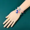 Conjunto de joyería para pareja y mejor amigo de Stitch y Angel, collar empalmado en forma de corazón, pulsera de cuentas bicolor, accesorios juguetones al por mayor