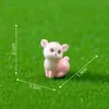 Paisaje en miniatura con lindas figuras de ciervos amarillos y rosas, decoración de jardinería, adornos DIY, accesorios colgantes, pequeños adornos de escritorio para coches