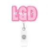 Insignia para Personal Médico con Brillo, Texto en Inglés, Portaid Retráctil, Colgante Decorativo, Iniciales, Pergamino Retráctil