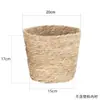 Maceta de flor de paja transfronteriza maceta cesta tejida de mimbre ratán maceta para plantas de jardinería cesta de flores decorativa en stock