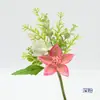 Flores Artificiales de Seda para Novias y Damas de Honor, Fabricación de Ramos, Decoración del Hogar, Imanes para Refrigerador, Flores Artificiales, Flores de Loto con Astas de Ciervo Atadas a Mano