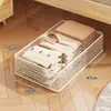 Zapatero bajo la cama para dormitorios, habitación de estudiante, caja organizadora de zapatos debajo del escritorio, recibidor del hogar, zapatero móvil y sencillo