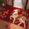 Ano do Carneiro, boa sorte, saúde e bem-estar - um novo capacho festivo vermelho estilo chinês para a entrada, antiderrapante, para uso doméstico, trazendo boa sorte para a porta de entrada