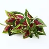 Planta Verde Artificial Simulação Pacote Único 7 Galhos Dieta Verde Folha de Tartaruga Folha Persa Flor Artificial Flor de Plástico Artificial Planta Parede Acessório Folha