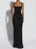 Sitio Independiente Amazon Ropa Europea y Americana para Mujer Vestido de Moda sin Mangas con Lentejuelas, sin Tirantes, Ajustado, con Lazo 8228