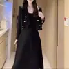 Conjunto de Moda Tendencia Estilo Influencer para Mujer, Nuevo Conjunto de Dos Piezas de Chaqueta Estilo Hepburn y Falda de Cintura Alta para Otoño
