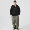 Jaqueta de Trabalho Gola Americana Masculina Primavera e Outono Nova Marca de Moda Casual Solta À Prova de Vento Resistente ao Desgaste Jaqueta Superior para Homens