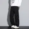 Pantalones de trabajo resistentes al agua para hombre, pantalones largos casuales de moda estilo Hong Kong, pantalones de pierna recta estilo coreano, pantalones deportivos holgados y versátiles