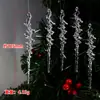 Fita de Cristais de Gelo Floco de Neve Acrílico Pingente Decoração de Casamento Ornamento Pendurado de Floco de Neve para Decoração de Natal
