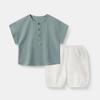 Traje de Manga Corta para Niños de Gasa de Algodón Puro Conjunto Casual de Dos Piezas para Bebé Absorbente de Sudor, Transpirable y Cómodo Pijama para Niños