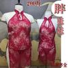 Sopa de noite plus size sexy lingerie laço cheongsam oca-out perspectiva tentação dividir uniforme tentação terno de pijama