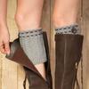 Cubrepiernas y Calcetines Transfronterizos para Amazon al por Mayor Calentadores de Piernas para Mujer Otoño e Invierno de Lana Tejida Cubrebotas Estilo Corto con Puntos de Espiga