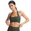 Sujetador Deportivo Cruzado Europeo y Americano de Cuello Halter para Mujer Verano Ropa de Yoga con Almohadillas en el Pecho Sexy Espalda Hermosa Sujetador de Pilates Yoga