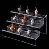 Estante de escalera de acrílico de 5 cm de ancho, estante de exhibición multicapa, caja de exhibición manual transparente de acrílico, estante de almacenamiento