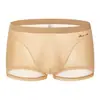 Comercio exterior de Amazon cómodos y sin adornos para hombre costuras finas malla transparente de seda helada calzoncillos sexys para hombre B152
