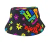 Chapéu de Pescador Estampado Transfronteiriço, Reversível, Unissex, Chapéu para Proteção Solar ao Ar Livre, Chapéu Bucket Tendência e Estiloso para Sol