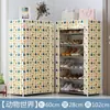 Zapatero multicapa simple para uso doméstico, zapatero de tela económico, ahorra espacio, simple moderno a prueba de polvo, ensamblado para la entrada del dormitorio