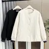 Jaqueta Casual Plus Size para Mulheres, Estilo Coreano Outono e Inverno, Elegante 100kg Gordura mm Quente Falso Duas Peças Casaco de Algodão 8975