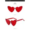Nuevas Gafas de Sol con Forma de Corazón Estilo Europeo y Americano, Gafas de Una Pieza Sin Marco Personalizadas, Gafas Populares de Calle para Fiesta