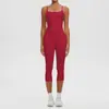 Camiseta sin mangas de yoga cepillada europea y americana, pantalones cortos deportivos cropped de realce de glúteos, ropa casual para exteriores para correr, fitness y yoga