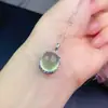 Colgante de Piedra de Uva Natural Tipo Hielo Cristal Fluorescente Limpio Plata de Ley 925 Incrustación Fina, Piedra Principal 10*12mm