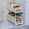 Estante de almacenamiento para debajo del fregadero de cocina para condimentos, estante extraíble para gabinete debajo del fregadero, almacenamiento multifuncional