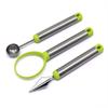 Conjunto de 3 Peças Escavador de Frutas em Bola Transfronteiriço Faca de Escultura Removedor de Sementes Colher de Sorvete Colher Grande para Cavar Bolas Doméstica