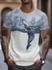 Europa Cruzada Nuevo Artículo Más Vendido Verano Personalidad Impresión 3D Holgada Casual Tendencia Callejera Camiseta de Manga Corta Americana para Hombre