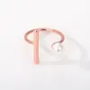 Anillo Combinado de Perla Coreana Chapado en Oro de 18 Quilates Transfronterizo Apertura Ajustable Anillo para Niñas Anillo de Circonita Anillo con Forma de Corazón
