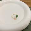 Anillo de Conejito Lindo y a la Moda para Mujer Conejito de Jade Dulce Esmalte Exquisito Plata S925 Anillo Ajustable Elegante Anillo para el Dedo Índice